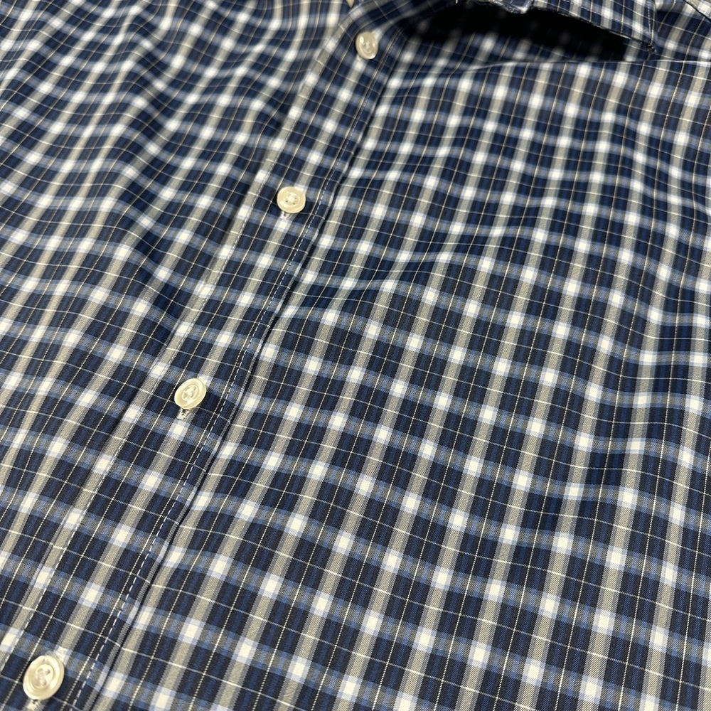 Men’s Nautica Blue And White Plaid Shirt Size M 15 1/2 32/33​​​ - Picture 2 of 8